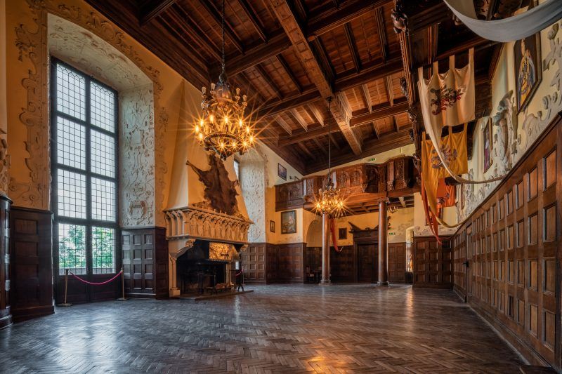 Wnętrze najbardziej reprezentacyjnej sali w Zamku Czocha