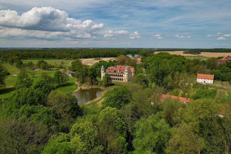 Zdjęcie z drona Pałacu Krobielowice