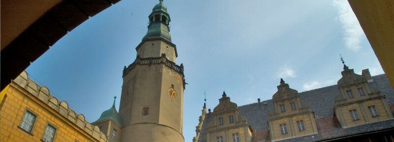 Budynki zamkowe z wieżą