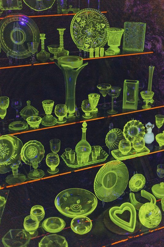 Wystawa szkła uranowego w Kopalni uranu w Kletnie