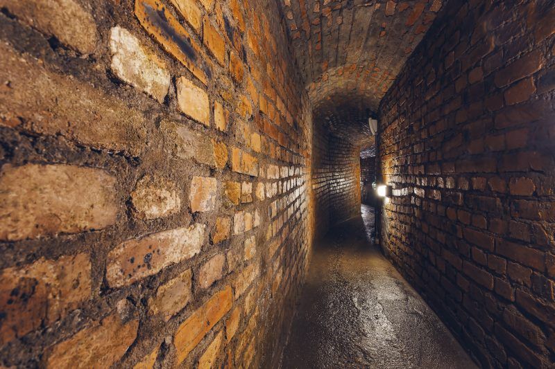 Klimatyczne zdjęcie podziemnych korytarzy w Kłodzku