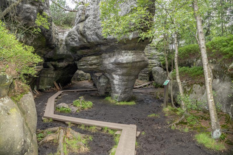 Formacje skalne na szlaku Błędnych Skał.