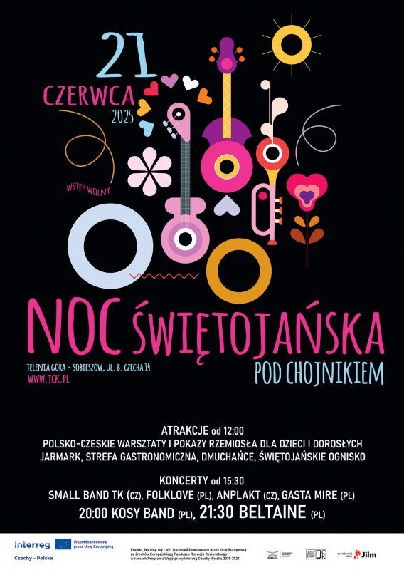 Plakat wydarzenia Noc Świętojańska pod Zamkiem Chojnik